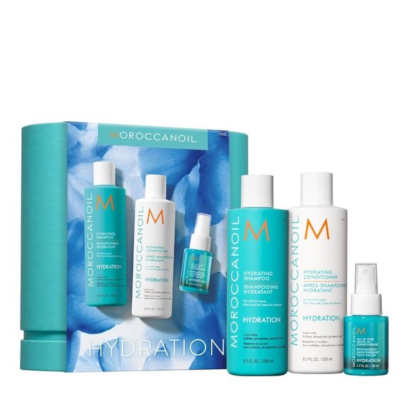 NWT - Moroccanoil Spring Hydration 4pk (8.5 Fl.Oz., 0.85 Fl.Oz., 0.35 Fl. Oz.) - Picture 1 of 4
